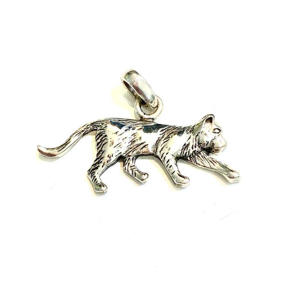 .925 Cat Stalking Sterling Silver Jewelry Charm #cat #cat collector